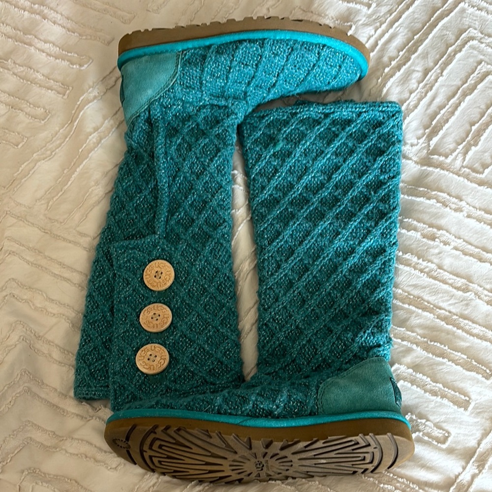 UGG Blue Winter Boots with Quilted Design